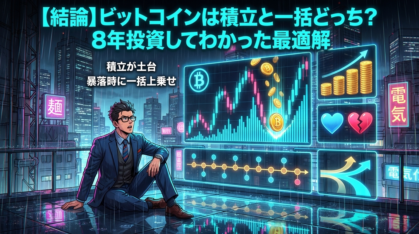 【結論】ビットコインは積立と一括どっち？8年投資してわかった最適解