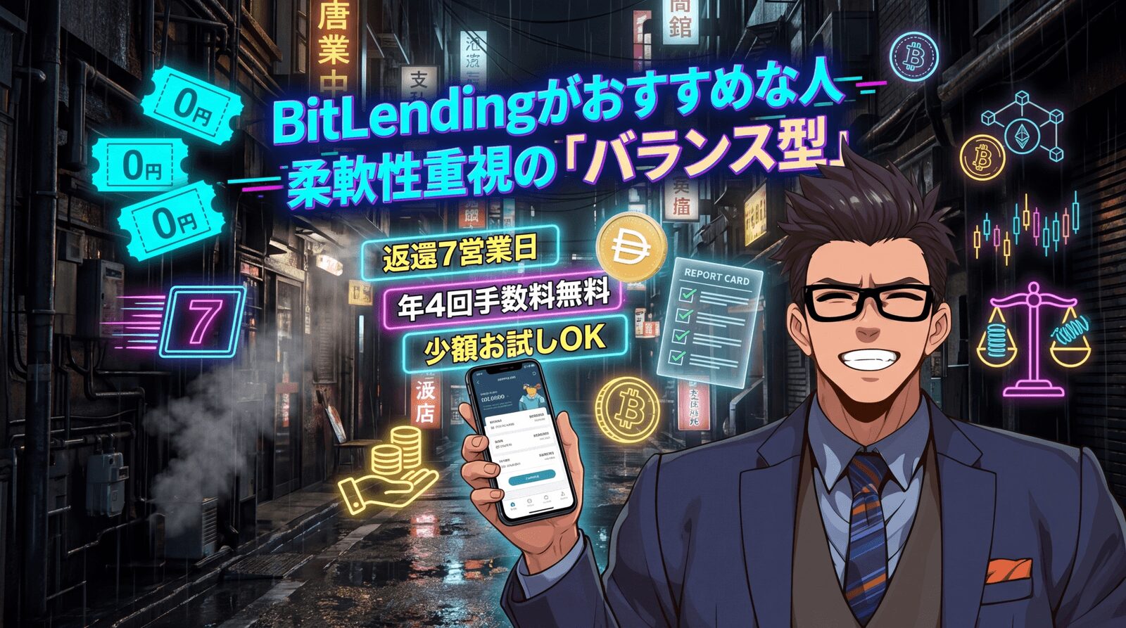 合わなければ無料で戻せる安心感について返還7営業日や年4回手数料無料や少額お試しOKなどの要素を描いたイラスト