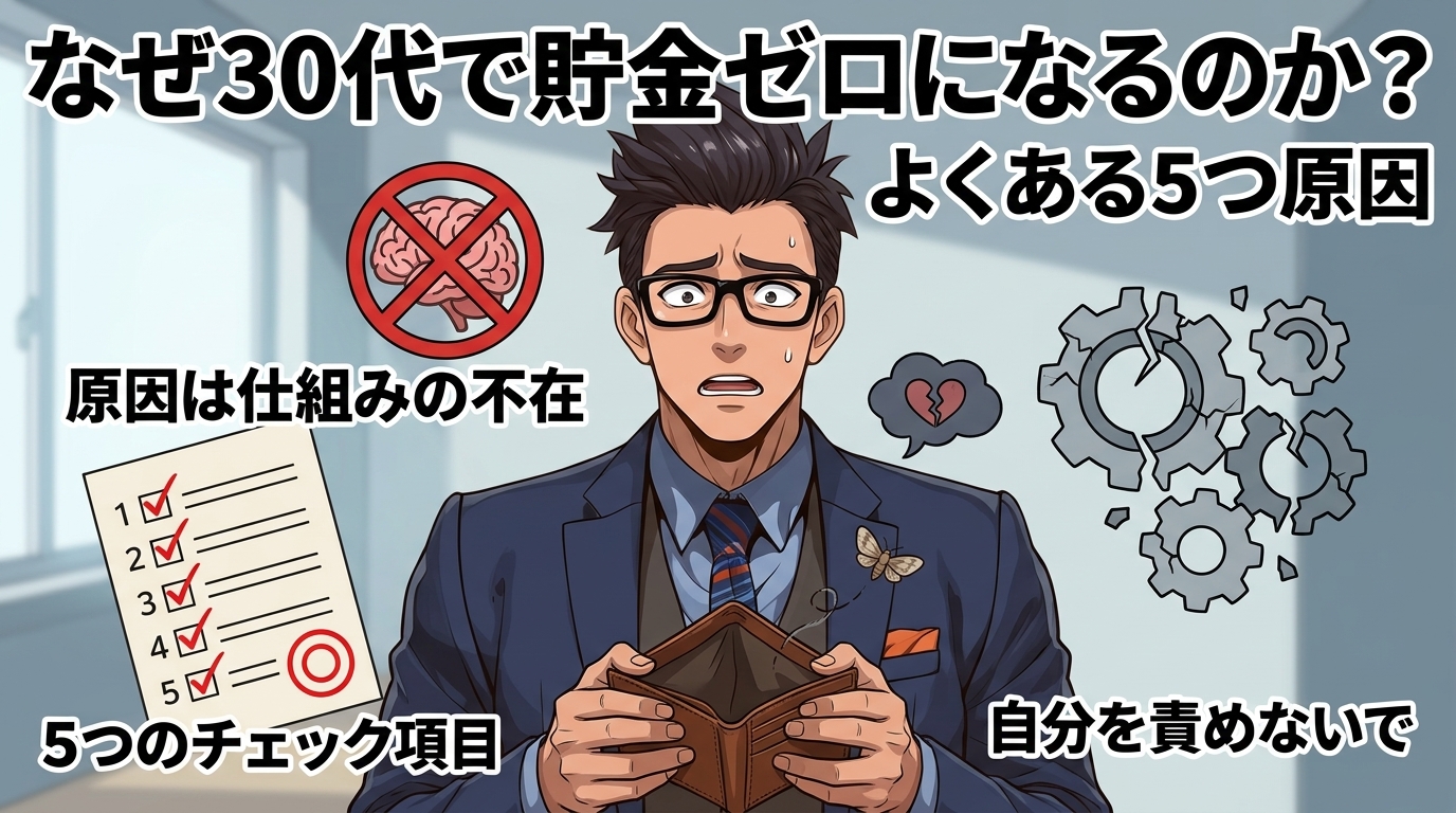 意志が弱いんじゃない、仕組みがないだけについて原因は仕組みの不在や5つのチェック項目や自分を責めないでなどの要素を描いたイラスト