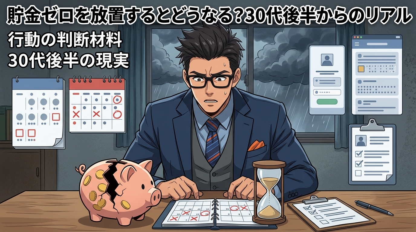 その「まだ大丈夫」が一番危ないについて行動の判断材料や30代後半の現実などの要素を描いたイラスト