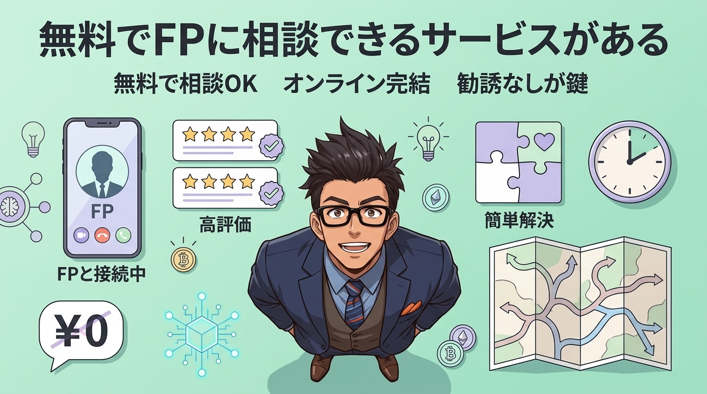 プロに聞くだけで選択肢が変わるについて無料で相談OKやオンライン完結や勧誘なしが鍵などの要素を描いたイラスト