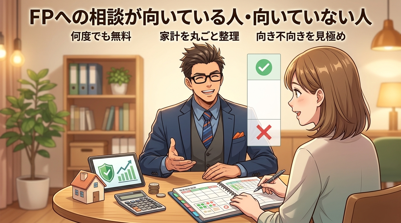 頼る勇気も武器になるについて何度でも無料や家計を丸ごと整理や向き不向きを見極めなどの要素を描いたイラスト